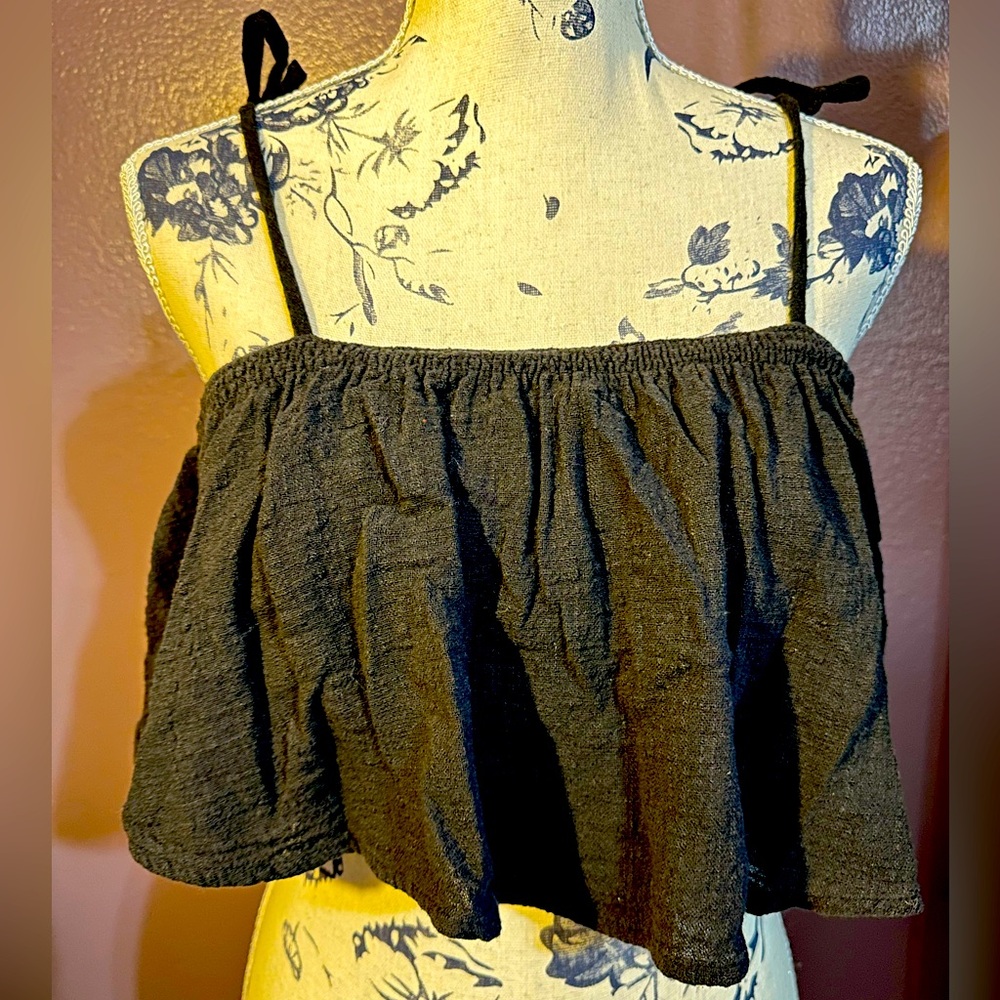 Tube top with ties black, size medium